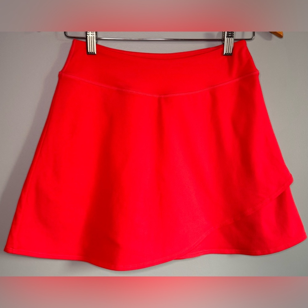 Zella Girls Athletic Skort Skirt XL 14/16 Bright Coral Pink Built-In Shorts